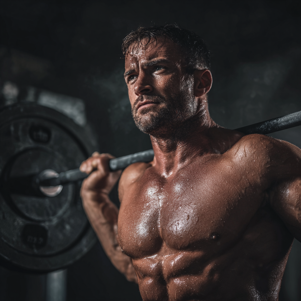 Чоловік тренується в спортзалі